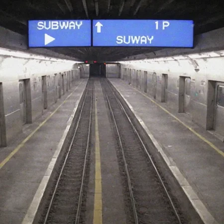 <lora:old_camera_vhs_footage_mix:1> old vhs cam recorder footage of a subway station, futuristic