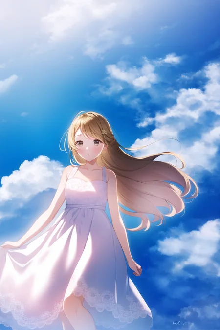 1girl, long hair, dress, (lace), day, clouds
<lora:HanakoStyle:1>