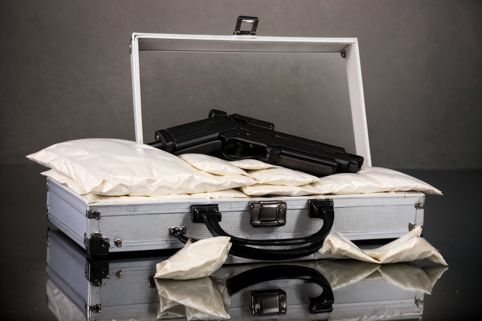 (masterpiece, best quality:1.2), ultra-detailed, suitcase money gun EdobDrugs, (realistic:1.5), <lora:EdobDrugs_v1.0:0.8>