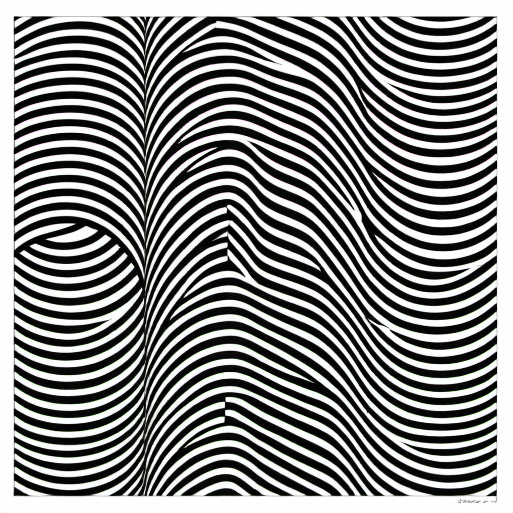 stripes Le Parc  a cross path with a black and white design abstraccion geometrica, stripes, lineas, patterns, black and white  <lora:LeParc_AI_LoRA_XL_v2.1:1>