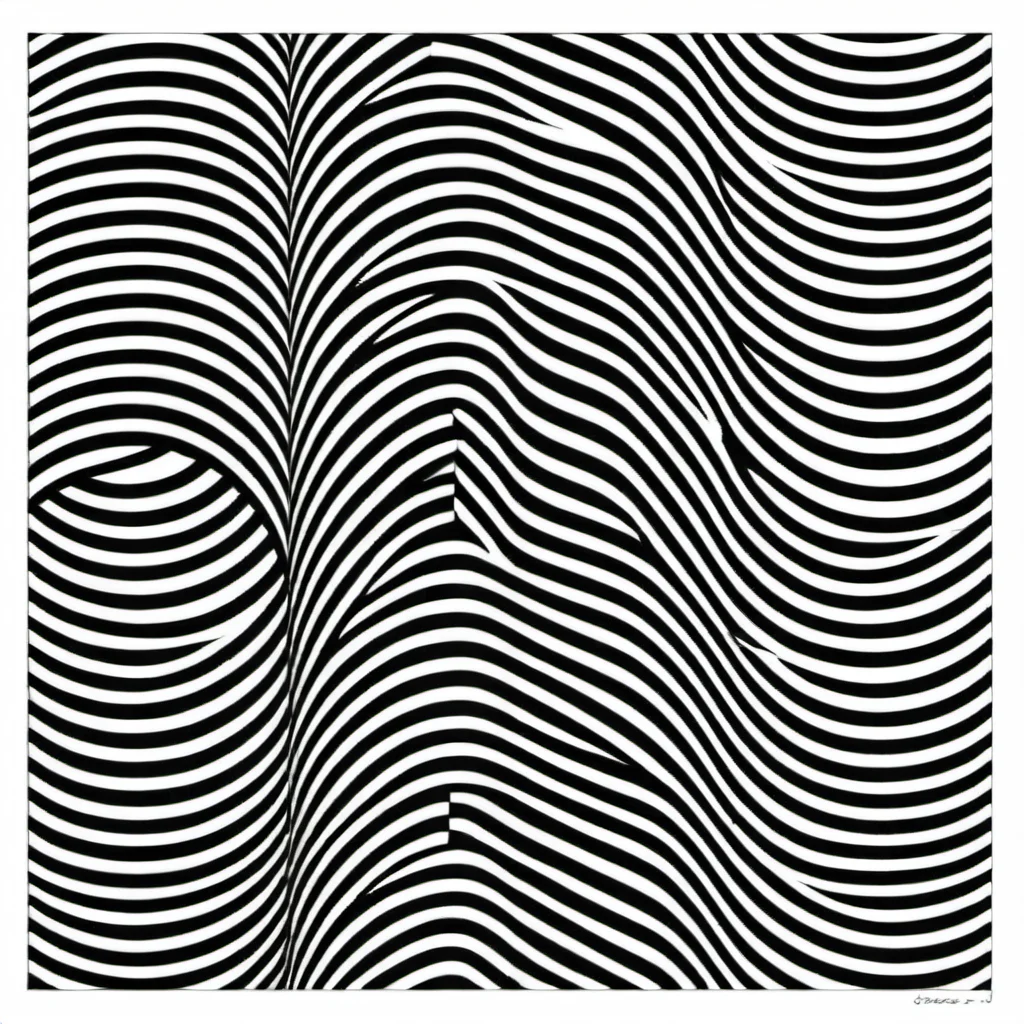 stripes Le Parc a cross path with a black and white design abstraccion geometrica, stripes, lineas, patterns, black and white <lora:LeParc_AI_LoRA_XL_v2.1:1>