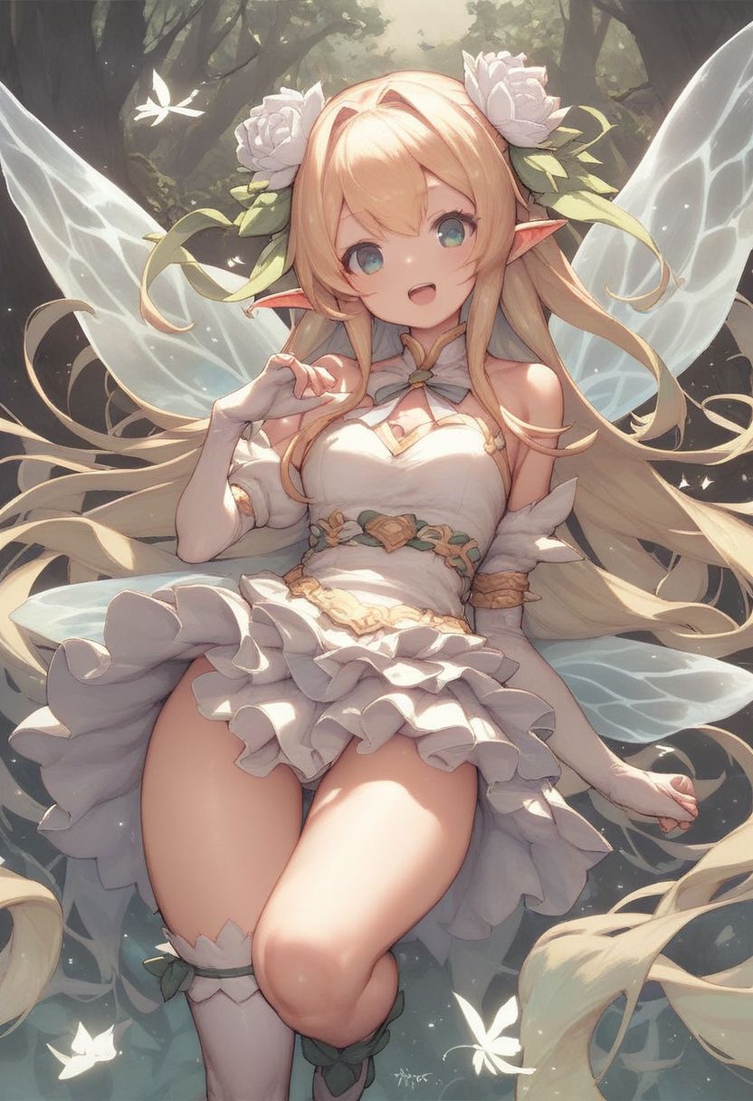 score_10, score_9, score_8_up, cute fairy girl with translucent wings, source_anime, kawai