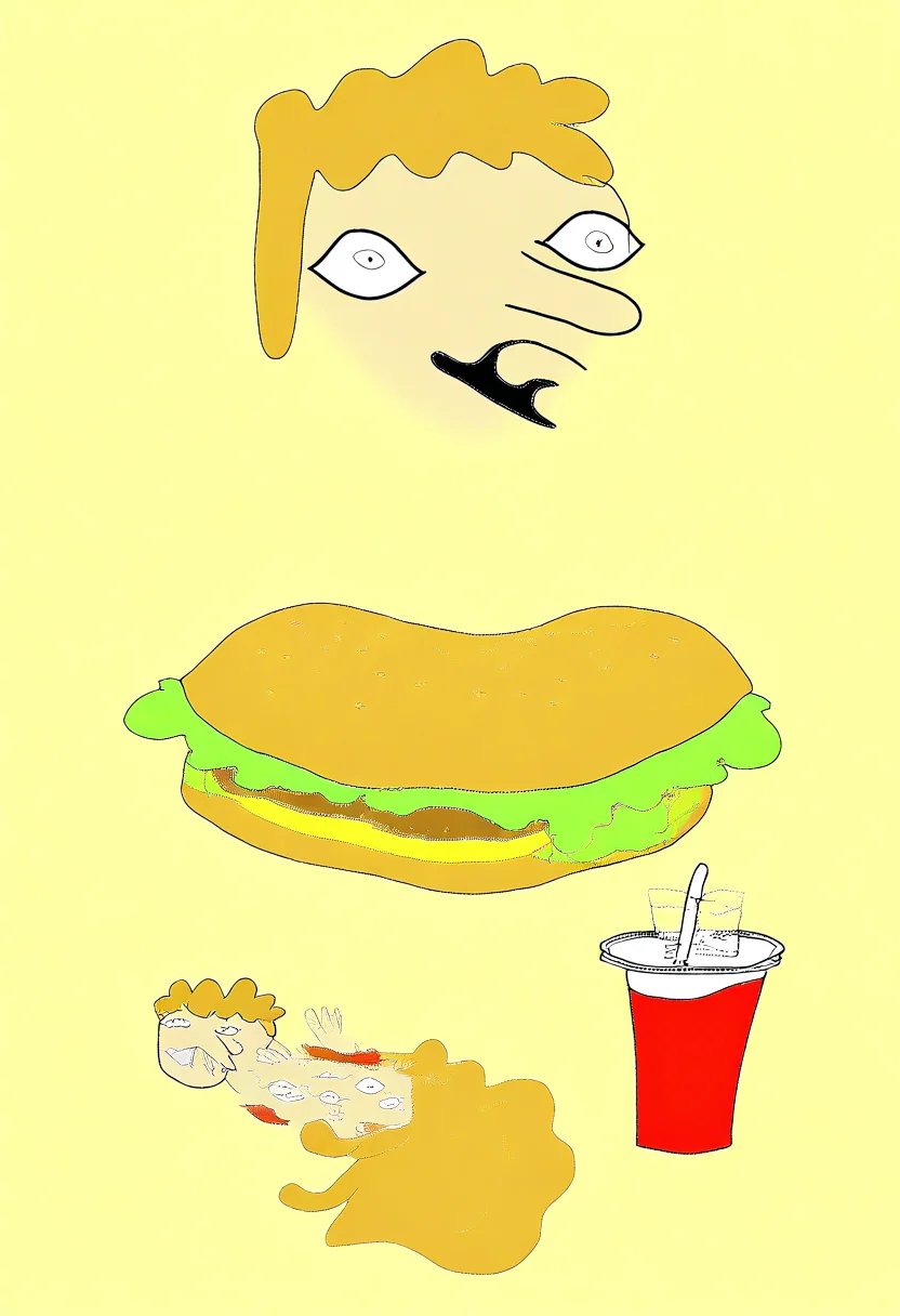 masterpiece, very aesthetic, sbhj, bad quality, worst quality, worst detail, hamburger, mcdonalds,