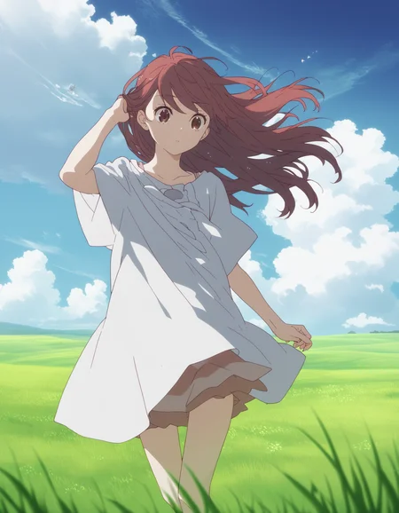 score_9, score_8_up, score_7_up, source_anime, <lora:rin-ponyxl:0.9> rnshltr,
1girl, cowboy shot, hand in own hair, grass, wind, blue sky