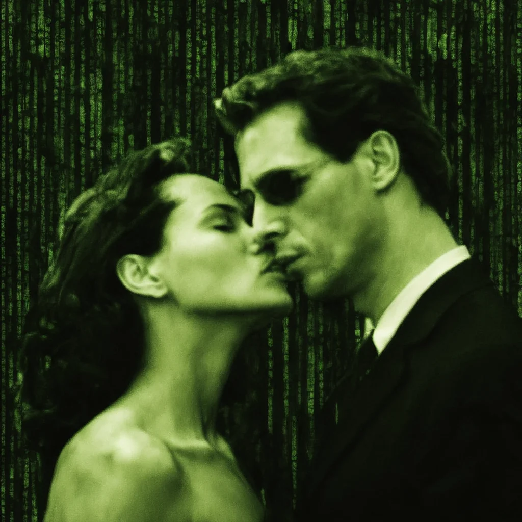 <lora:SDXL_matrix_Sa_May-V6:1> matrix a man with woman
