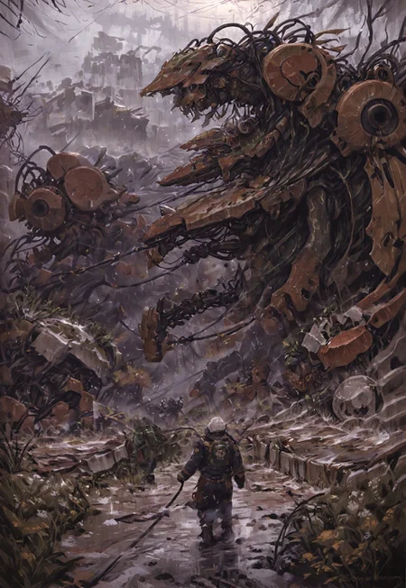  by Peter gric, H.R Giger, Chris Cold, by Florent Desailly, muscular with exoskeleton lots of thick cables, cables everywhere, husk (, by Peter gric, H.R Giger, Chris Cold, by Florent Desailly, robotic skeletal warriors, giant robot monstrosity, alien race, horror, post apocalyptic