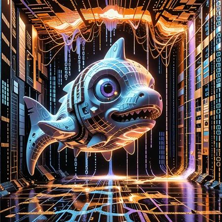 detailed, realistic, 8k uhd, high quality, source anime, illustration, masterpiece, shark, under water, codeandigital, , , science fiction, matrix background, dynamic angle, cinematic light <lora:Code__Digital_World_Morph_PONY_XL_by_UOC:1.2> <lora:spo_sdxl_10ep_4k-data_lora_webui> <lora:dmd2_sdxl_4step_lora_fp16>