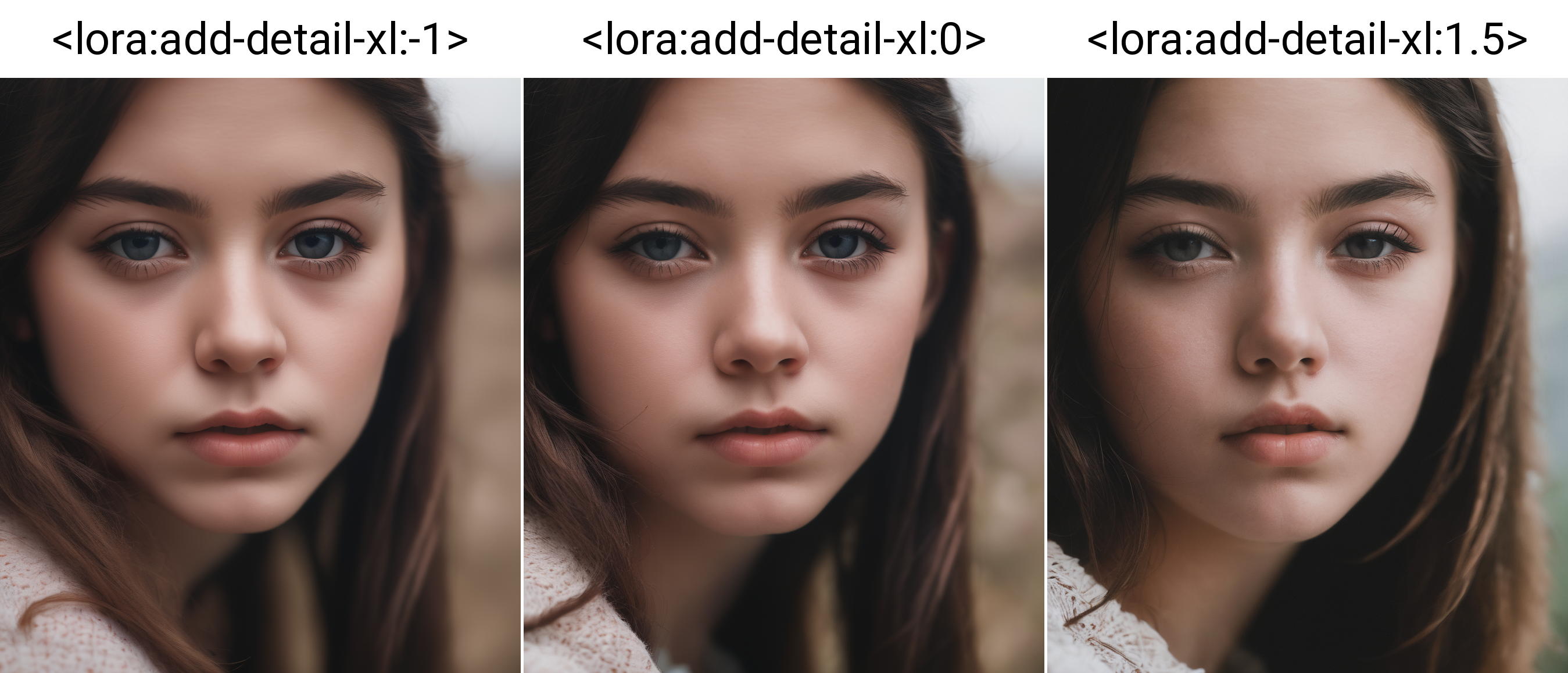 close up portrait, girl face, photo, <lora:add-detail-xl:-1>