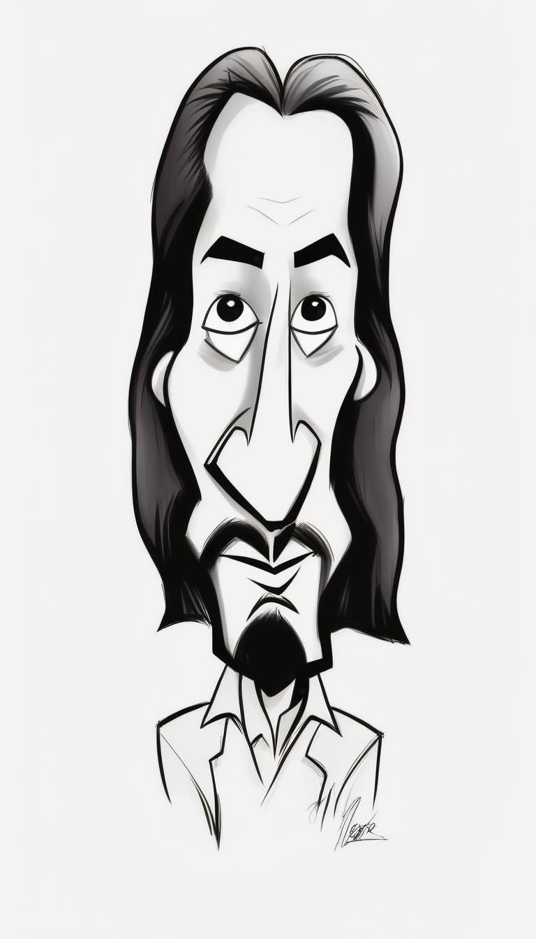 Caricature style drawing of Jesus Christ,<lora:CaricaturesTDXLv2c:1>,solo,portrait,simple background,looking at viewer,realistic,shirt,monochrome,greyscale,white background,sketch,upper body,signature,nose,collared shirt,traditional media,jacket,white shirt,thick eyebrows,formal,parody,