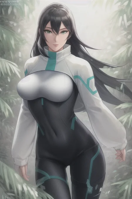<lora:may(gundam)_lora:0.8>, 1girl, may, masterpiece, realistic, highly detailed, elegant, intricate, bodysuit, cowboy shot