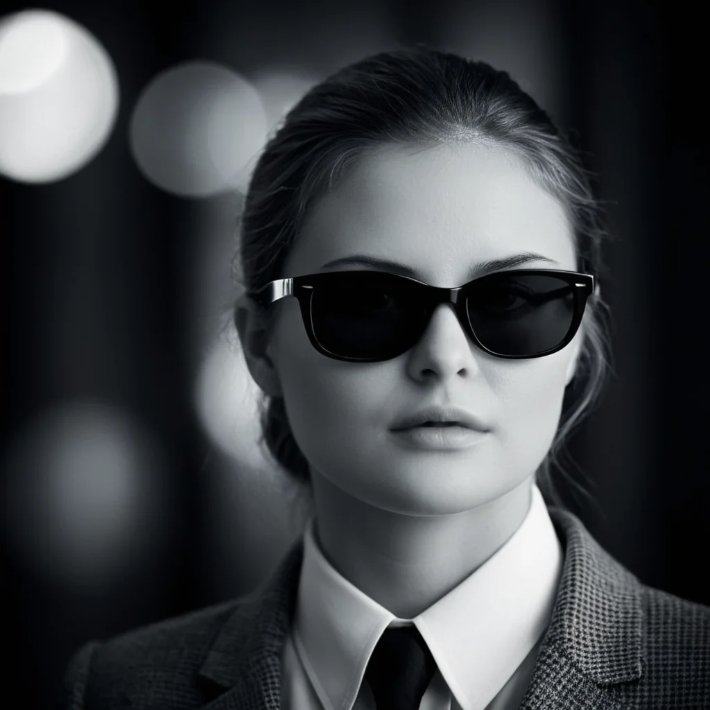 cinematic film still of <lora:add-detail-xl:0.1>1
<lora:detailed:0.2>
<lora:perfection style:0.2>
<lora:eyetune:0.5>
<lora:xl_more_art-full_v1:0.3>
<lora:Ron Fricke style:0.3>
<lora:Unreal Engine style:0.1>
<lora:TeethXL:1>
<lora:infrared photography style:1>
<lora:Chiaroscuro Lighting Style:0.3>
infrared (IR) photography a woman with glasses and a tie is looking away,solo,1boy,closed mouth,monochrome,greyscale,male focus,glasses,sunglasses,portrait,realistic , movie themed, sharp, detailed, epic cinematic photography, artistic, dramatic light, cinematic style, film style, infrared photography style, shallow depth of field, vignette, highly detailed, high budget, bokeh, cinemascope, moody, epic, gorgeous, film grain, grainy