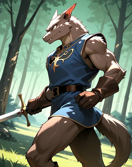 <lora:Kobold_(Record_of_Lodoss_War)_(Illustrious)_(AD):0.85> kobold, muscular, Record of Lodoss War,
dutch angle, exterior, battleground, dynamic action, dutch angle, fantasy forest, nature landscape,
kobold soldier, no pants, fur tail, furry body, cowboy shot, sword, bent leg, twisted torso, male chest focus,
BREAKvery awe, aesthetically pleasing, masterpiece, best quality, amazing quality, very aesthetic, perfect depth of field shot, masterclass color theory, in'ei, gradient style coloring, source_anime, masterclass anime,
Smooth Quality, lazympos, IllustQualXL_Pos,