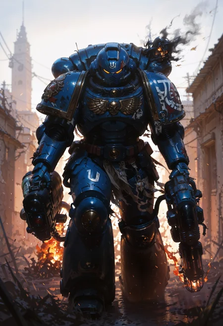 masterpiece, best quality, good quality, newest, highres, absurdres, volumetric lighting,gradient color,
BREAK
raytracing, volumetric lighting, ambient occlusion, background, masterpiece, best quality, very awa, absurdres,
BREAK
UltraM40k, 1boy, solo, detailed helmet, power armor,
BREAK
masterpiece,amazing quality,best quality,ultra-detailed,8K,illustration,CG,clear skin,ultra-detailed-eyes, background,
BREAK,
holding a flamethrower, fire, burning the area, apocalyptic, grimdark,
<lora:DetailedEyes_V3:1> <lora:USNR STYLE_XL_loha:0.45> <lora:GBF_Illustrious:0.4> <lora:NOOB_vp1_detailer_by_volnovik_v1:0.3> <lora:MGE_V5.2_IL:0.6> <lora:ponyv6_noobE11_2_adamW:0.5> <lora:noobai_vpred_1_masterpieces_v1:1> <lora:748cmXLillokrV5311P:0.6> <lora:ILLUltraM40k:1>