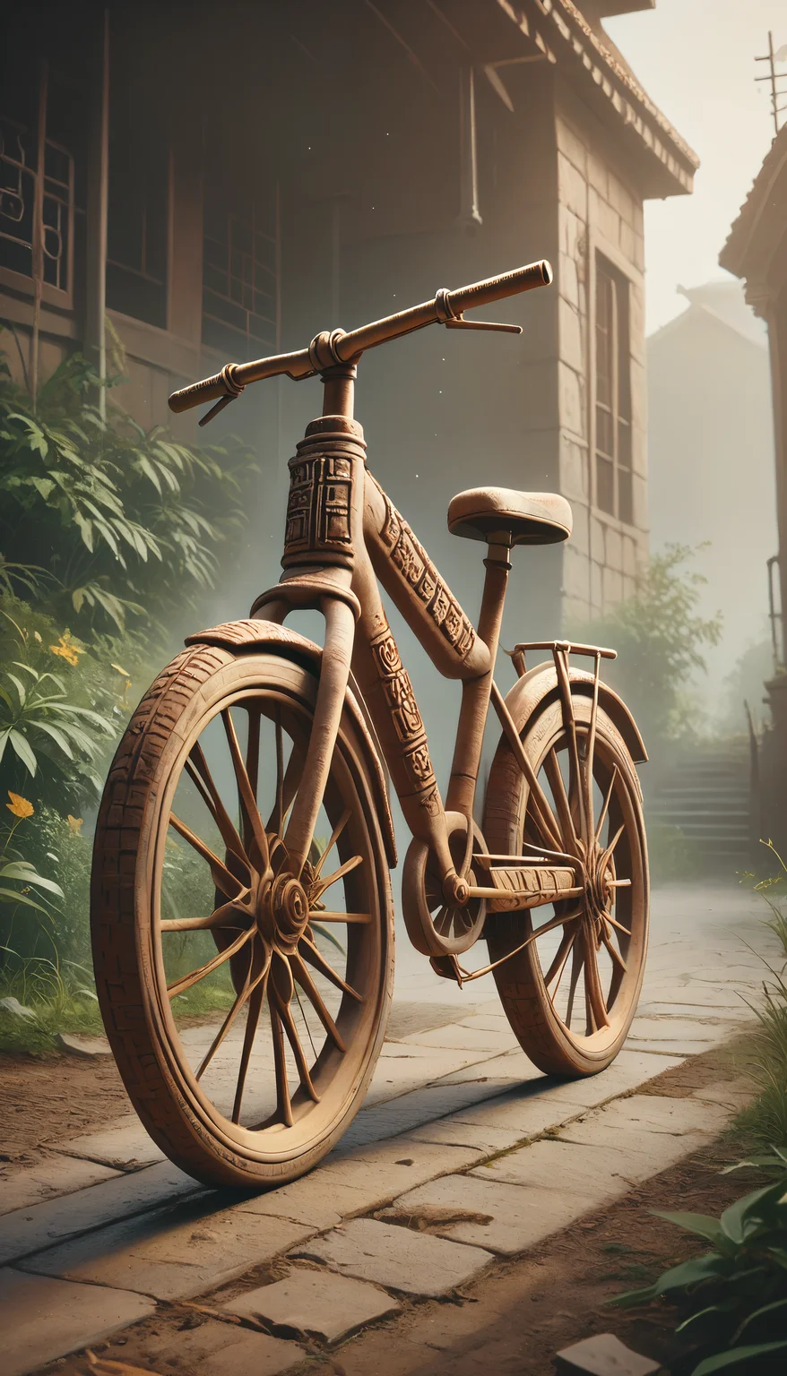 score_9, score_8_up, score_7_up, BREAK, made of terracotta, bicycle made of terracotta