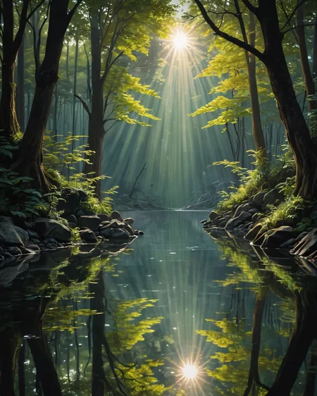 Retribution peeping, water, reflections, transparency, impeccable, vivid color, A magical kingdom where everything is perfect and everyone is happy, Edward Wadsworth,  dense light rays, <lora:add-detail-xl:1>, <lora:xl_more_art-full_v1:0.8>