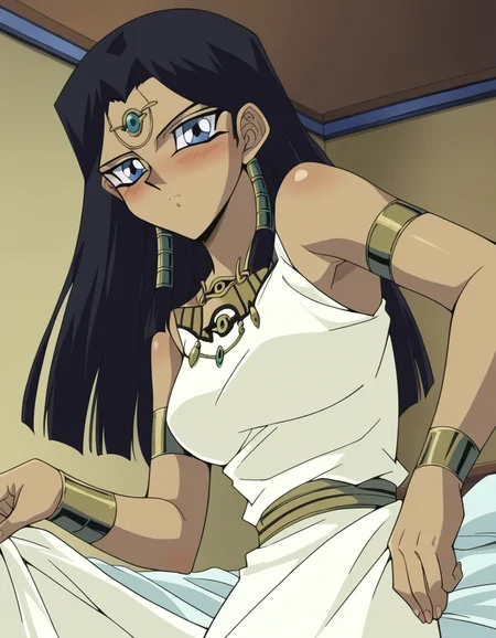 score_9, score_8_up, score_7_up, source_anime,
ishuzuishtar, <lora:ishuzu-ishtar-anime-ponyxl-lora-nochekaiser:1>,
ishuzu ishtar, blue eyes, dark skin, dark-skinned female, black hair,
dress, jewelry, armlet,
indoors, bed, bed room, on side, blush, drunk,
looking at viewer, dutch angle, cowboy shot,