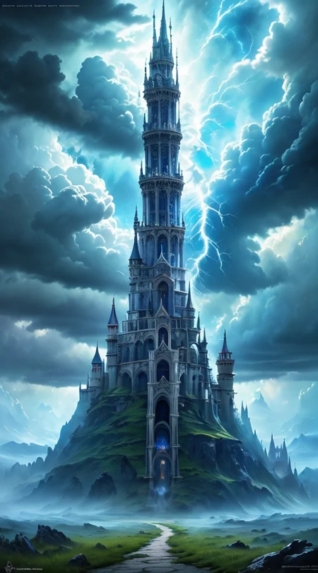 Masterwork Painting, Magnum Opus, 
HDR photo of 
Dreamscape, 
ethereal fantasy concept art of  
 <lora:Wizard_Tower-10:0.75> witow, castle, cloud, cloudy sky, grass, no humans, scenery, sky, tower, tree, 
 <lora:locon_conceptlightning_v1_from_v1_64_32:1> lghtnngprsn, lightning, storm,
. magnificent, celestial, ethereal, painterly, epic, majestic, magical, fantasy art, cover art, dreamy,
. Surreal, ethereal, dreamy, mysterious, fantasy, highly detailed,
. High dynamic range, vivid, rich details, clear shadows and highlights, realistic, intense, enhanced contrast, highly detailed,
  highres, 8k, uhd, High Dynamic Range, tonemapping, crisp details,  intricate details, fine details
