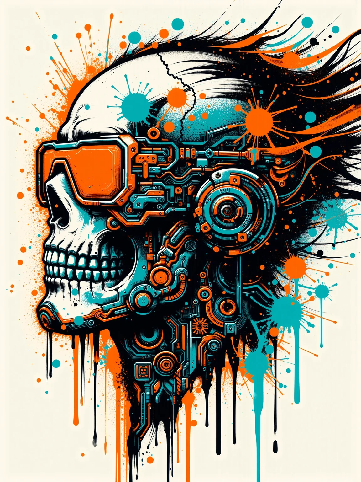 cyberpunk skull, mad-cbrpnksplshrt, paint splashes, outrun <lora:Neon_Cyberpunk_Splash_Art_FLUX:0.8>