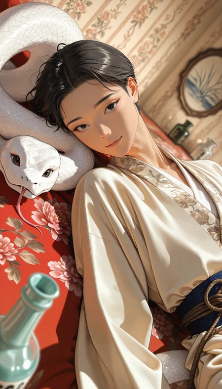((seductive, realistic, pinup, pinup_\(style\), portrait, cowboy_shot, blurry, bokeh, best quality, dutch angle, depth of field))
((Chinoiserie, ((wallpaper \(object\), wallpaper \(decoration\))),
1boy 1.4M
?
alcohol 37k
?
black eyes 233k
?
black hair 1.5M
?
bottle 72k
?
chinese zodiac 17k
?
coat 230k
?
cup 184k
?
fingernails 181k
?
haori 17k
?
indoors 367k
?
japanese clothes 402k
?
kimono 245k
?
lamia boy 186
?
looking at viewer 3.4M
?
lying 452k
?
male focus 722k
?
monster boy 9.7k
?
on back 255k
?
rope 52k
?
sakazuki 9.3k
?
sake 7.8k
?
sake bottle 4.4k
?
sharp fingernails 25k
?
shide 5.3k
?
shimenawa 12k
?
short hair 2.3M
?
solo 5.1M
?
year of the snake 1.5k
?
yellow coat ))