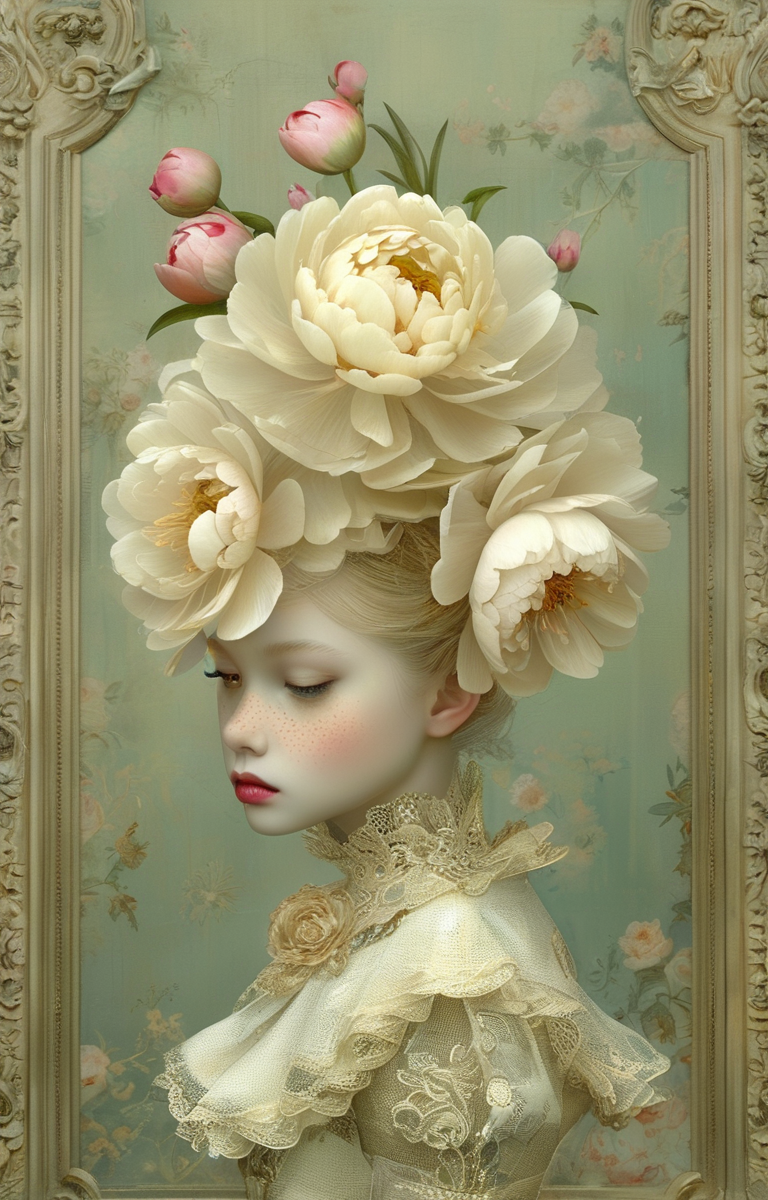 masterpiece,best quality,<lora:tbh351-sdxl:0.75>,illustration,style of Ray Caesar, decaying peonies