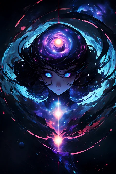 (astronaut:1.1), 
masterpiece, best quality,
void, (black hole:1.2), glowing, (glow:1.2), (liquid:1.2), 
<lora:more_details:0.3>
 <lora:Cosmic anime-oil fusion v2:0.3> 
<lora:AnimeVibesV3:0.25> animevibes, 
<lora:3DMM_V11:0.45> 3DMM 
<lora:midjourney_20230624181825:0.25> midjourney ,
 <lora:LAS:0.2> colorful, nebula, 
<lora:msw_locon-t2:0.4>
 <lora:wuxia2:0.35> gu  ,
 <lora:Glitching:1.15> glitching 
<lora:CelestialSkin-20_1.2+kionantArtistStyle_v10_0.6:0.25> dark celestialskin body, void cosmic body, shiny, shiny hair, shiny skin, shiny clothes