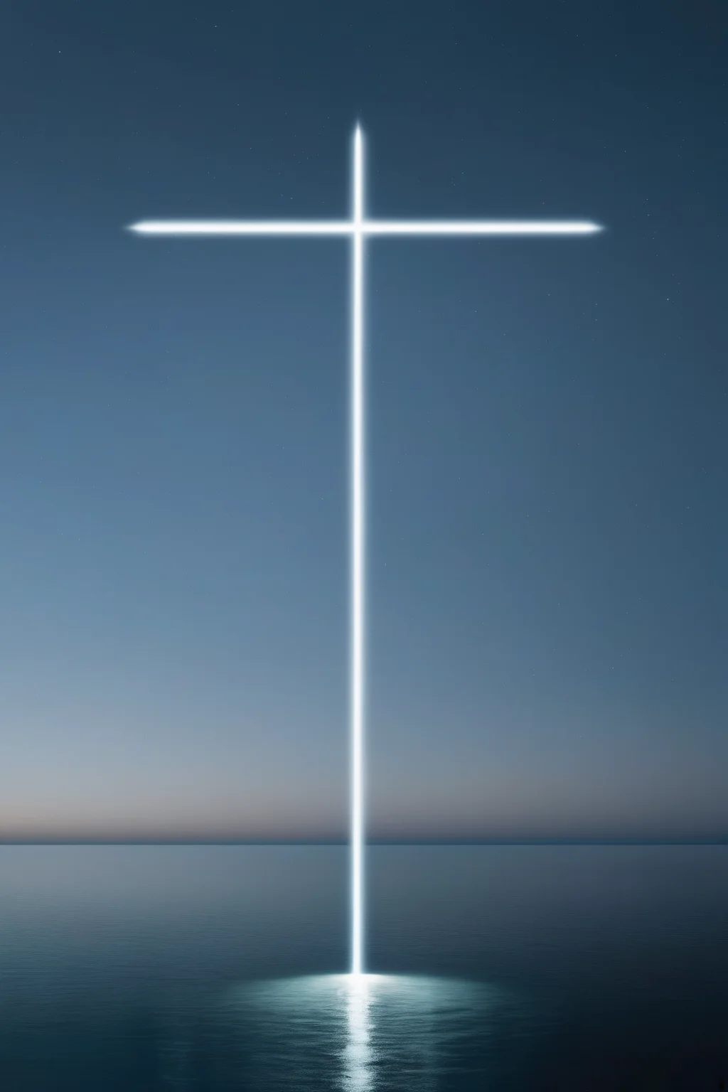 <lora:Photographer Reuben Wu Style:1>Photographer Reuben Wu Style - a light cross in the middle of water with a sky in the background