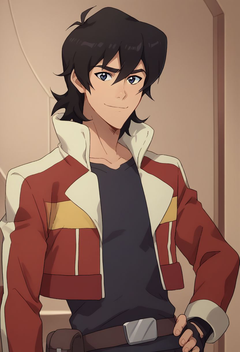 score_9, score_8_up, score_7_up, source_anime, highly detailed, 
keith, 1boy, solo, male focus, fingerless gloves, gloves, hand on hip, black hair, black eyes, jacket, smile, belt, pouch, upper body,
indoor, sci-fi,