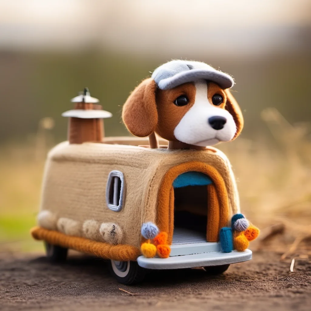 A dog<lora:[XL]Felt_Craft:1>
