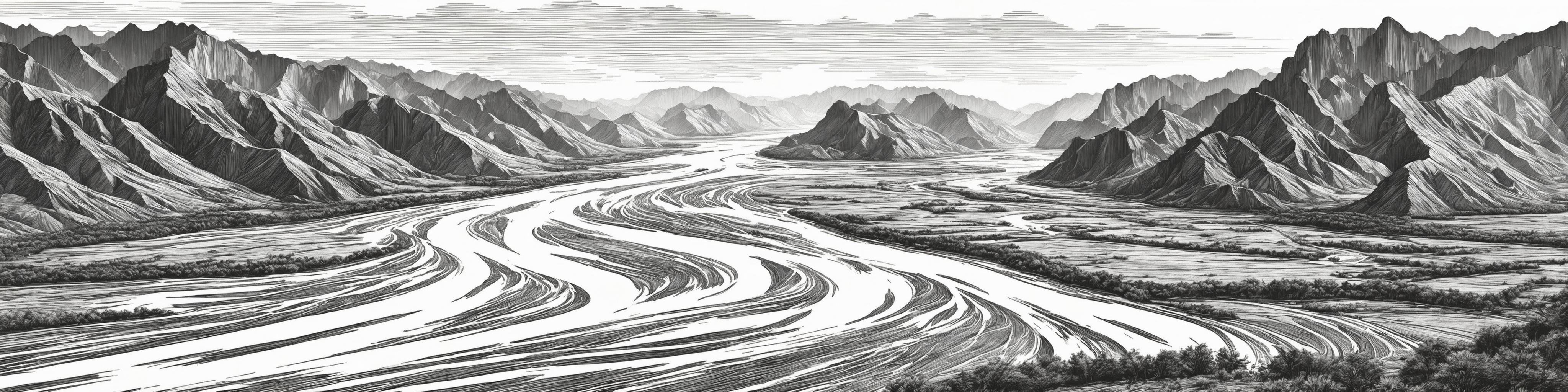 Create a highly detailed,technical drawing of the Yellow river of China,emphasizing precision and complexity in its design,The view should be panoramic,with focus on structural details and textural elements,similar to a technical schematic or a data visualization diagram,masterpiece,high quality,bigc,digital engraving,<lora:aki-000002:0.4>,crazy detail,8k,(cash green),Diagonal lines are highlighted throughout the picture