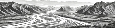 Create a highly detailed,technical drawing of the Yellow river of China,emphasizing precision and complexity in its design,The view should be panoramic,with focus on structural details and textural elements,similar to a technical schematic or a data visualization diagram,masterpiece,high quality,bigc,digital engraving,<lora:aki-000002:0.4>,crazy detail,8k,(cash green),Diagonal lines are highlighted throughout the picture