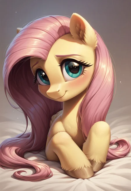 score_9, score_8_up, score_7_up, score_6_up, score_5_up, score_4_up, my little pony, ((feral pony)), Fluttershy, 1girl, ((solo)), (sexy), beautiful, detailed, (detailed cute pony face), detailed eyes, detailed fur, detailed hooves, beautiful, vector, flat colors, (beautiful long eyelashes), (beautiful hooves), simple background, colorful background, (looking at you, looking at viewer:1.5), smiling, shy, blushing, shy smile, ((close-up)), high angle