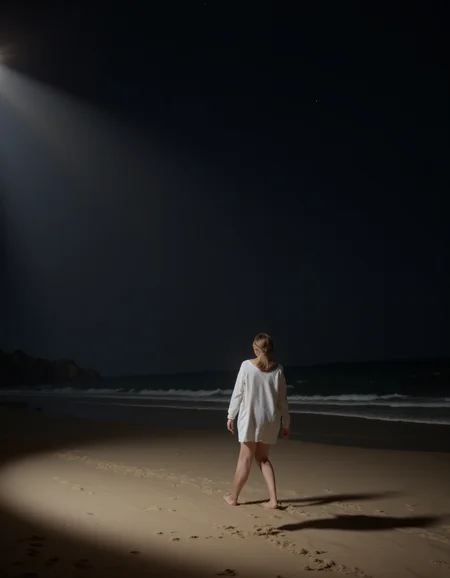 Rembrandt style (Night scene:1.8), <lora:Guin-FluxX:1>, (in the rays of light,:1.7), on the sand on starry sea beach, absurdres, <lora:SuperModel-V8:1>, Guin, public use . Baroque, chiaroscuro, realistic, emotional, "flat lighting