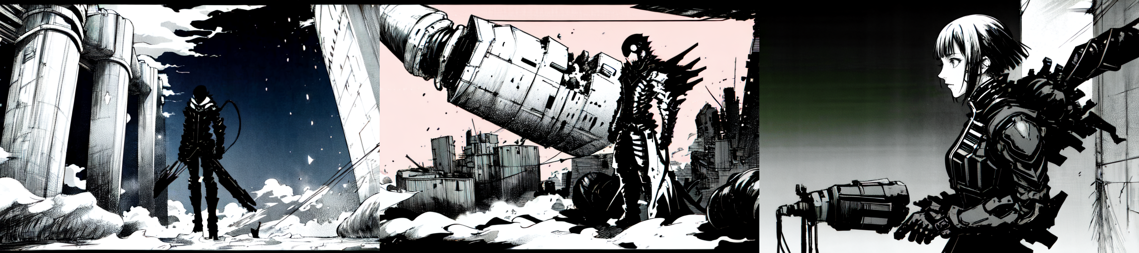highly insanely detailed, masterpiece, top quality, best quality, highres, 4k, 8k, RAW photo, (very aesthetic, beautiful and aesthetic), 
__lazy-wildcards/subject/env-bg/nihei_tsutomu-blame-env/prompts__, 
<lora:ABARA:1>, 
(1girl:1.3), 
solo focus, 
__lazy-wildcards/dataset/background__,âââ