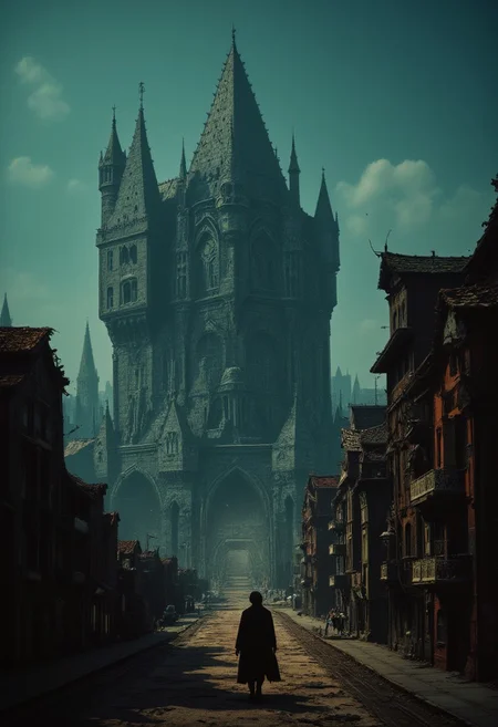 La puta Gotham manor, weak luminous translucent flying Gothic Castle in the Sky, sign of bat cave, modern flying drones, neo Tokyo, a disappearing glimpse of weak bleaked orange in the very far, dramatic, gritty, intense,masterpiece, best quality, 32k uhd, insane details, intricate details, hyperdetailed, hyper quality, high detail, ultra detailed, Masterpiece, photography, high Contrast