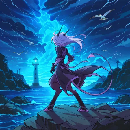 score_9, score_8_up, score_7_up,namah_calah,
1girl,solo,furry,tail, source_furry,horns,
,<lora:namah_calah_illustrious:0.8>,
girl polishes a lighthouse lens, seagulls circling outside. A storm brews on the horizon, and waves crash against the rocks below, lighthouse, lens, seagull, storm, waves, rocks, outdoors, determined_expression, apron, gloves, wind_blown_hair, ocean, coastal, dramatic_lighting