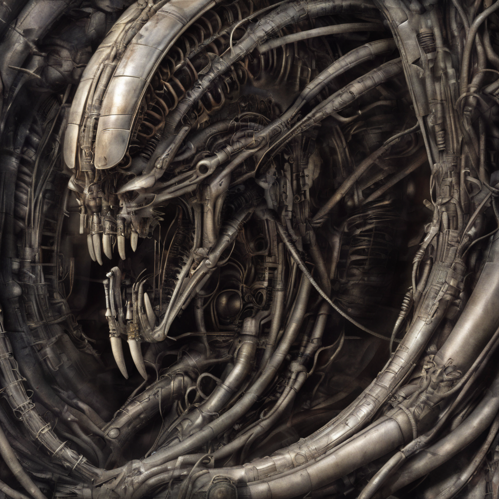 <lora:y4nn-000006:0.8>y4nn, b0dy, biomechanical, giger