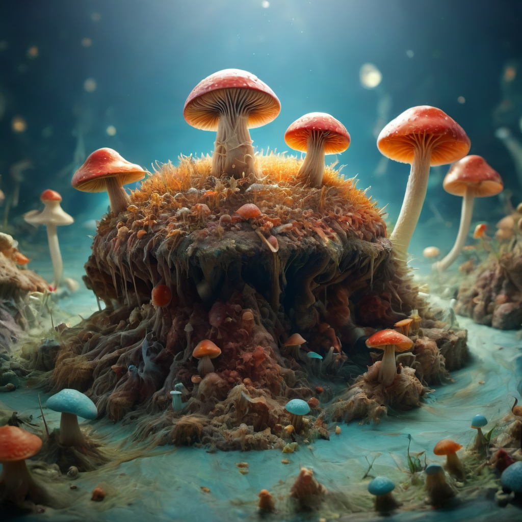 (masterpiece), mcrbe<lora:mcrbe2:1>,mushroom, (surreal environment)