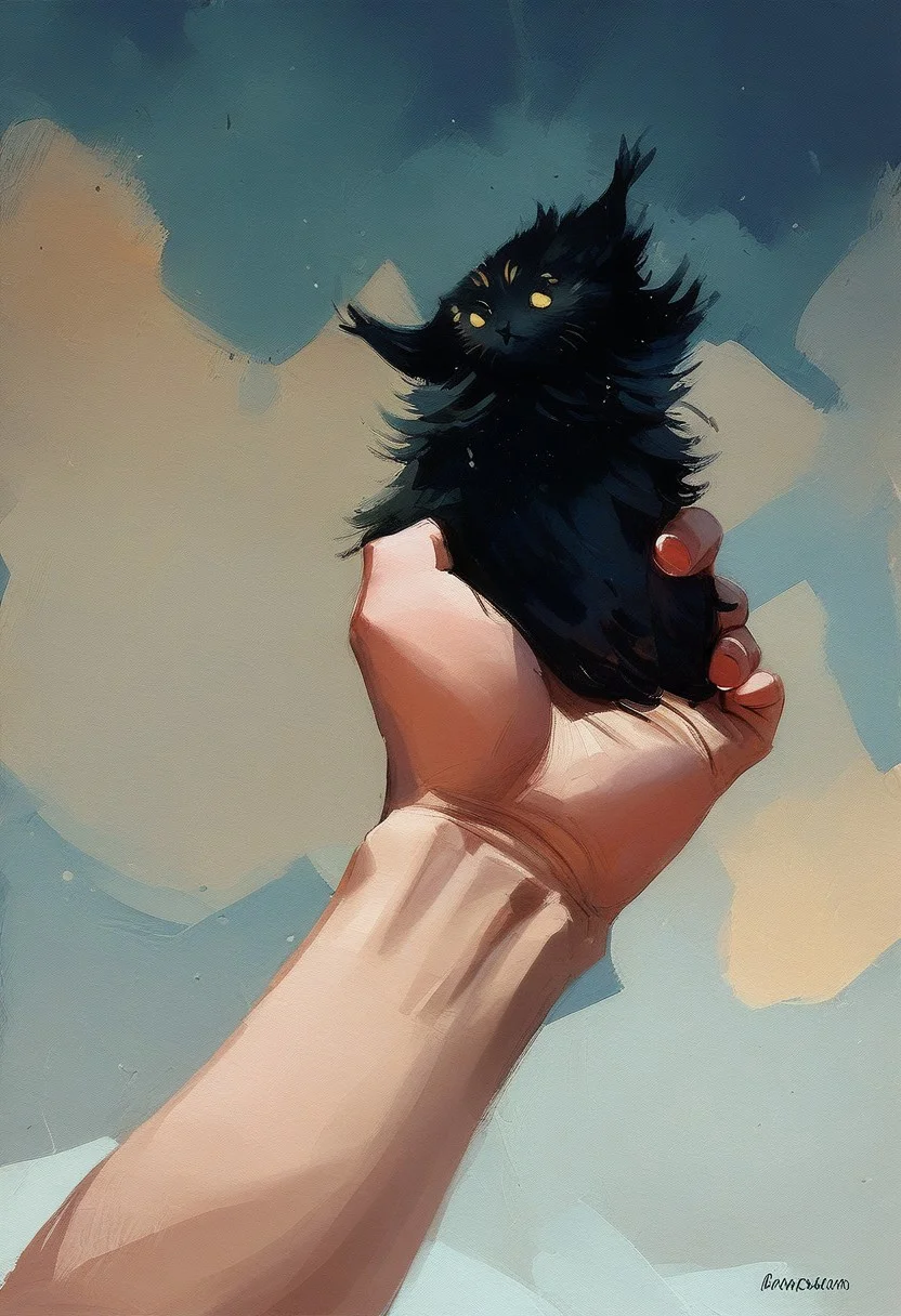 score_9, score_8_up,score_7_up, score_6_up, score_5_up, score_4_up, watercolor painting of
Black cat floating through the universe