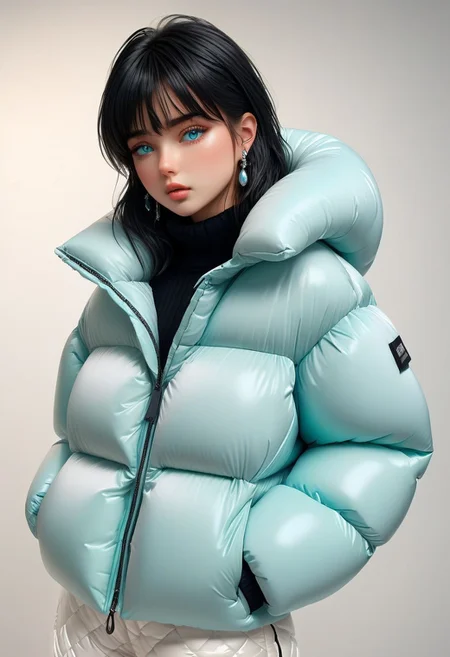 ((((down padded coat)))), ((((puffer pants)))), ((((full body, standing)))), ((((very warm)))), ((((hot)))), indoors, ((((sweating profusely)))), ((((sweat)))), ((((sweatdrop)))) masterpiece, best quality, (((masterpiece, illustration))), (super_detailed, 8k wallpaper, hyper_detailed, ultra_detailed, beautiful_and_delicate, intricate details), (girl, solo,small_girl, small_face), (medium_black_hair, bangs pinned back , single_side_earring) , (disheveled_hair, beautiful_detailed_hands ) , (beautiful_detailed_aqua_eyes), (deepen contour, depth of field, chromatic_aberration, dynamic_light, dynamic_shadow, perfect lumination), padded cuffs, padded collar, Thick padded cuffs, Thick padded collar, <lora:Collar-SDXL:0.6>, <lora:Cuffs-SDXL:0.6>, <lora:Puffer_Jacket_and_Down_Jacket_-_Extra_Puffy_Jackets:0.4>, <lora:snowpants_v1:0.4>, <lora:detailed_notrigger:1>