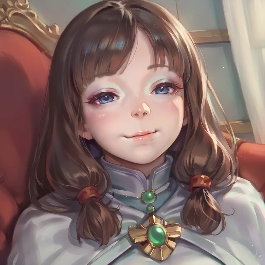 score_9, score_8_up, score_7_up, score_6_up, source_anime, BREAK, <lora:Katia:0.9> , kadef, 1girl, brown hair, long hair, hair tubes, blue eyes, white cape, cape, brooch, green brooch, ((face)), close-up, looking at viewer, closed smile, sad smile,  <lora:zy_Detailed_Backgrounds_v1:0.3> , detailed background, highly detailed, interior, fancy house, living room, <lora:2024_PandoraBox_V1:0.85> , P4ndora_PS,