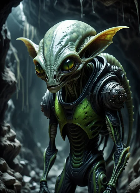 plague alien species portrait in a dark cave, highly detailed, dystopic, subversive <lora:alien-species:1>