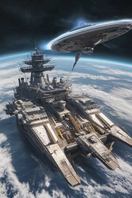 high quality, 8K Ultra HD, highly realistic, The great and sleek ship is moving forward, blasting through space. Embark on an enchanting 8K photorealistic journey as a magnificent starship blasts through a star system. The ship gracefully flies among other ships. The starship's design boasts advanced tecnological elements. The camera captures every minute detail, by VelvetS, octane render, Isometric,
<lora:DonM3t3rn1tyXL-v1.1:0.7>, DonM3t3rn1tyXL,
OverallDetailXL <lora:MJ52:0.3> <lora:SDXLFaeTastic2400:0.4>