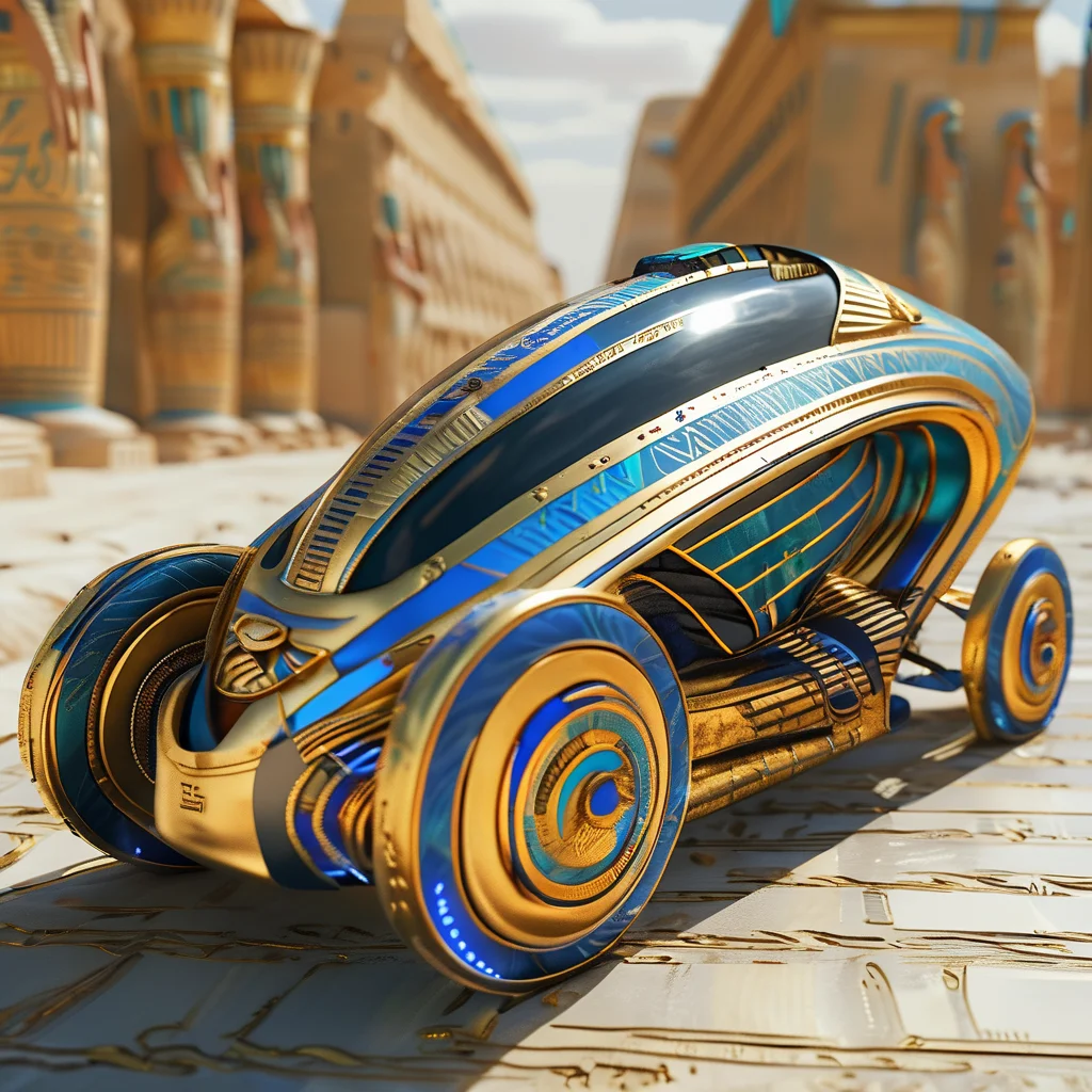pharaotech an electric chariot race, dynamically and expressively observed by a crowd of people<lora:pharaotech:1>
