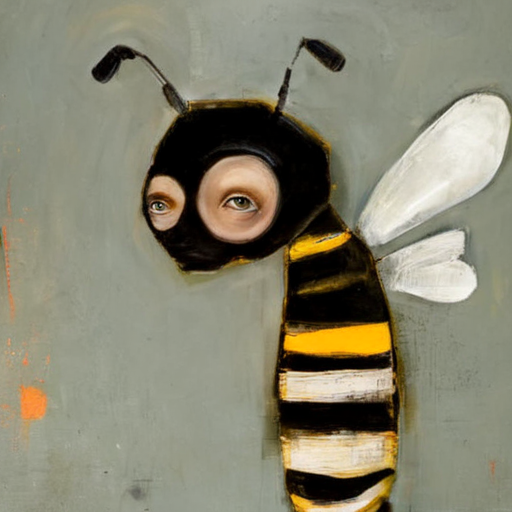 <lora:SDXL_style_by_Michele_Mikesell_Sa_May_v5:1> style by Michele Mikesell, a bee