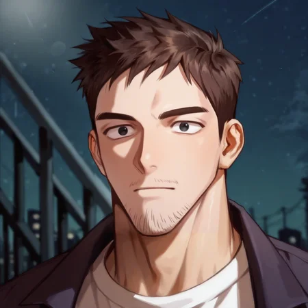 <lora:Park_Dukgoo__Regressor_Instructor_Manual-000006:.75>, dukgoopark, 1boy, muscle body, stubble, black eyes, short hair
upper body, face focus, looking at the viewer, 
(very short hair, beard, bara, mature, facial hair, stubble, beard, full beard, sideburn, beard, a lot of beard, ), facial hair,male focus, muscular male, muscular male, bara, mature,  bara, mature, aixiwuganda_(20222192), very awa, masterpiece, best quality, absurdres, newest, perfect quality, detailed background, intricate details,
<lora:slider_Body Type_alpha1.0_rank4_noxattn_last:3><lora:style_Anime Summer Days 2 Style SDXL_LoRA_Pony Diffusion V6 XL:.6><lora:slider_cfg_scale_boost:.7><lora:face_Artist6p-10:.55>, Artist6p, Artist04p,<lora:slider_il_brightness_slider_d1:-1><lora:slider_il_contrast_slider_d1:-1><lora:slider_DarkSlider1.2_alpha1.0_rank16_full_300steps:-.6>