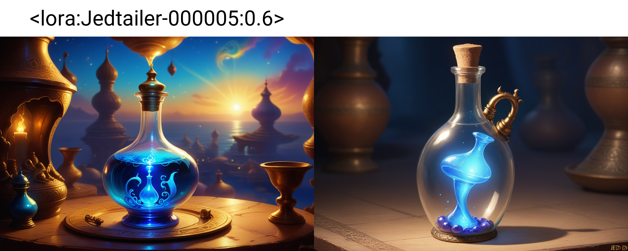 a genie in a bottle , Jed-dtl,  <lora:Jedtailer-000005:0.6>