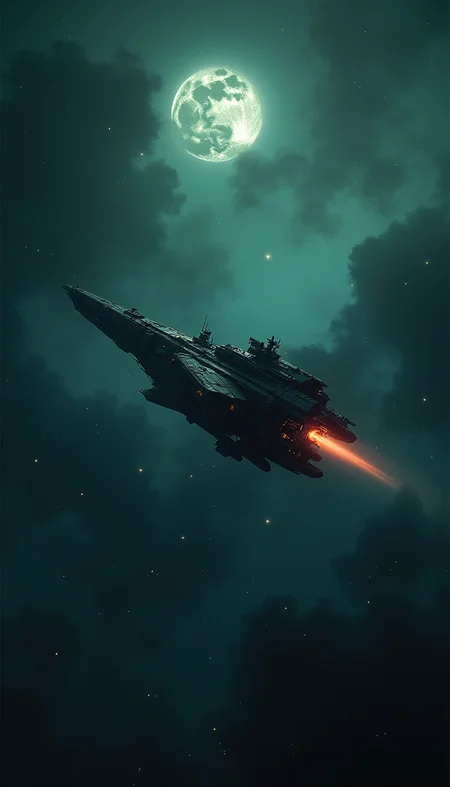 a haunted spaceship adrift in space
