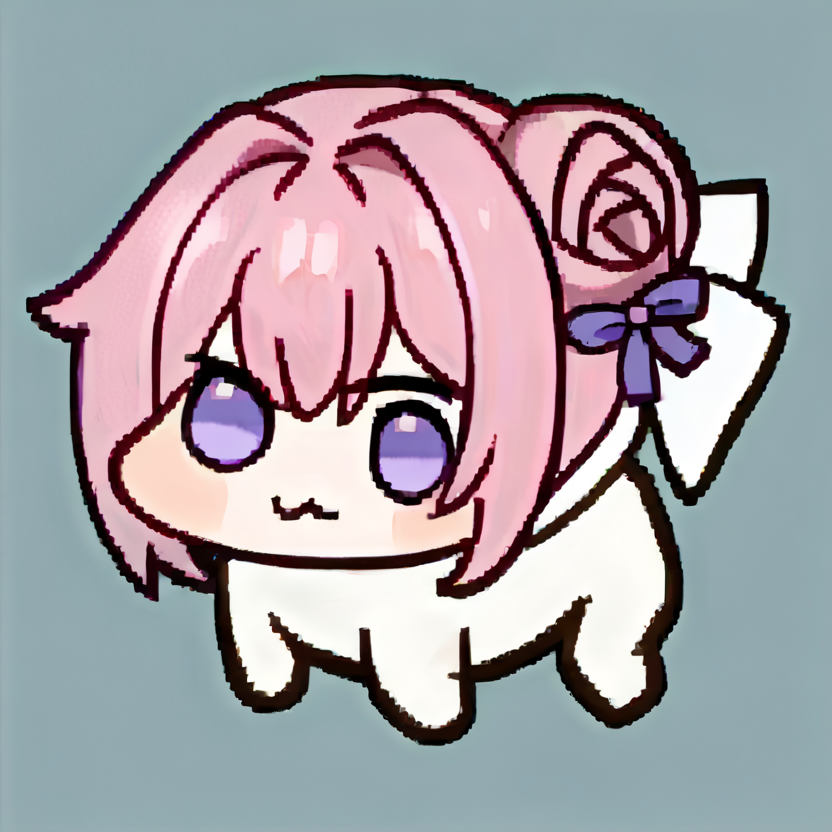 score_9, score_8_up, score_7_up, source_anime, BREAK, solo, <lora:Feh-Sprites-pdxl_Fp:1>, simple background, chibi, full body, <lora:Doro_X_PDXL_V1:1>, doro, creature, :3, chibi, pink hair, purple eyes, hair bun, hair bow, four legs