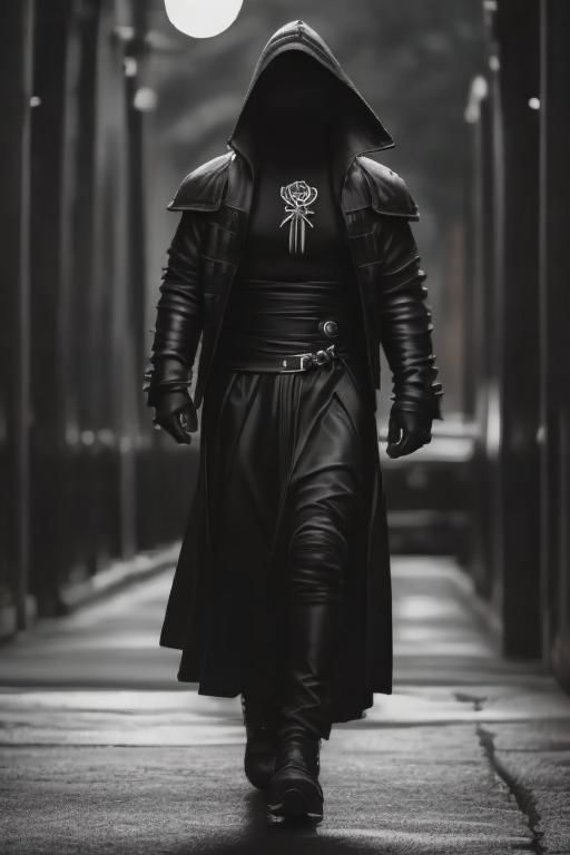 heromkr2023, 8k, uhd, best quality, masterpiece, full body, 1man, dingy masked hero, (((intimidating appearance))), thorns, (((dangerous))), (((night))), 5caryma5k, (((very scary))), Scythe