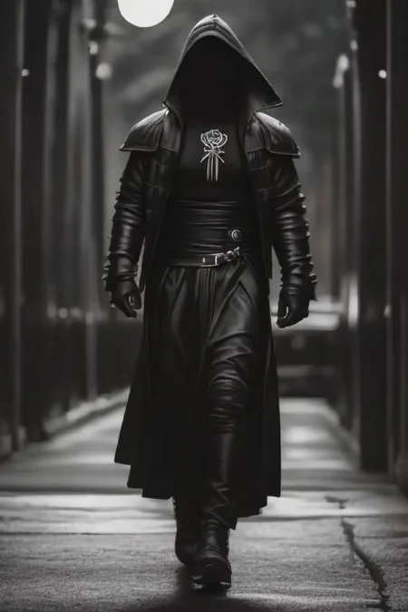 heromkr2023, 8k, uhd, best quality, masterpiece, full body, 1man, dingy masked hero, (((intimidating appearance))), thorns, (((dangerous))), (((night))), 5caryma5k, (((very scary))), Scythe